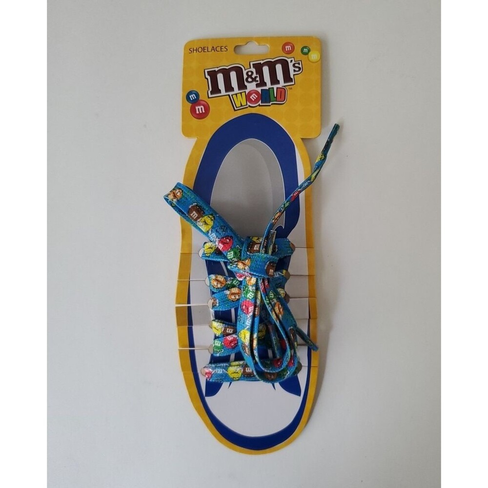 M & M's  World Blue Character Shoelaces Ages 5+ NEW